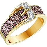 1/2 Carat Chocolate & White Diamond 14k Yellow Gold Fashion Buckle Ring