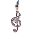 Cell Phone Mobile Camera Charm Strap Beautiful Blue Diamond Music Note