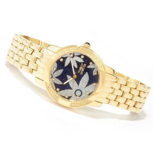 Invicta Women's Classique Quartz Sandstone Dial Gold Tone Watch 6371