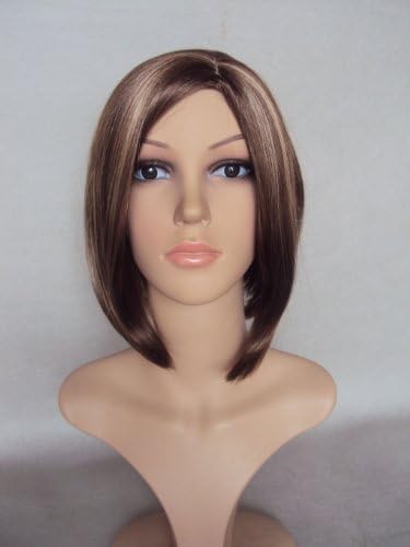 Deluxe Keira Knightley Style Brown Blonde Highlighted Pob Bob High Fashion Celebrity Wig