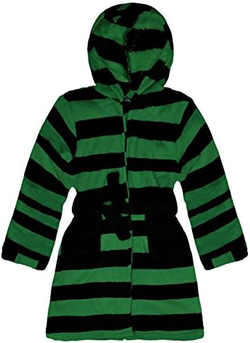 Boys Stripe Hooded Dressing Gown New Kids Soft Touch Bath Robe Ages 2-6 Years