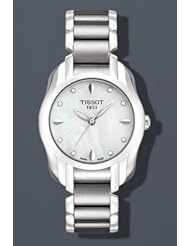 Tissot T-Wave Round White Mother-of-Pearl Diamonds Quartz Trend Womens watch #T023.210.11.116.00