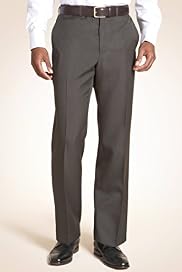 Crease Resistant Flat Front Straight Leg Trousers