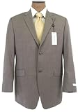 Review Calvin Klein  / Calvin Klein Mens Single Breasted 2 Button Solid Taupe Wool Suit - Size 44S
