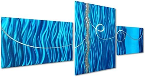Temptations in Blue Abstract Metal Wall Art Decor
