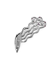 Zandra Rhodes 925 Silver Rhodalite & Diamond Brooch