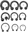 BLACK PVD COATED HORSESHOES HS41/2BK -4G 1/2" 10MM BALL