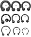BLACK PVD COATED HORSESHOES HS41/2BK -4G 1/2" 10MM BALL