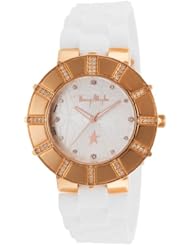 Womens White Rubber Silver-Tone Star Print Desgined Dial