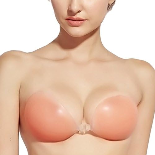 Sexy Bra for Women Backless Strapless Self Adhesive Invisible Silicone Push Up Bra Beige by Diggold (B)