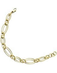 Leslies 14k Polished & Diamond-Cut Link Bracelet