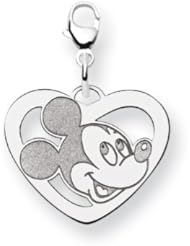Sterling Silver Disney Mickey Heart Lobster Clasp Charm