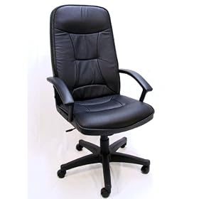 Willard Leather Executive Office Chair  High Back w  Gas Lift and Tilt and Ergonomic...