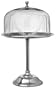 Antique Nickel Cake Stand with Etched Glass Cloche