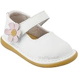 Wee Squeak Baby Toddler Girls White Pansy Pansy Maryjane Shoes 3-12