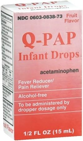Q-Pap Infant Drops, Fruit, 80mg/0.8mL, 0.5 OZ (2 PACK)