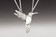 Silver Spoon Double Link Chain Adjustable Necklace 2 3/4" Hummingbird ND