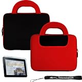 Apple Ipad Tablet ( 3G , wifi , WiFi + 3G ) Hard Nylon Cube with Pocket Carrying Case for ipad ( iPad Accessories Only ) + Includes a 4-inch eBigValue (TM) Determination Hand Strap + iPad Touch Anti Glare Screen Protector Guard (Compatible with all Versions of iPad)