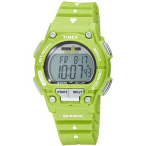 Timex Men's IRONMAN T5K434 Green Resin Quartz Watch with Grey Dial