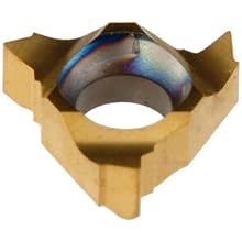 Dorian Tool 11IR PVD-TiN Coated Carbide Laydown Internal Threading Insert, Right Hand Cut, General Purpose Chip Breaker for Non-Ferrous Metals, V Thread, 16-48 TPI (Pack of 10)