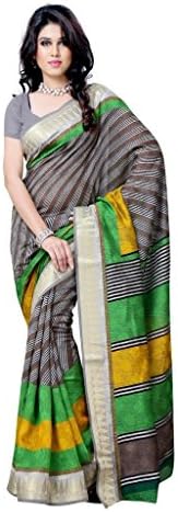 Diva Fashion Women's Surat Art Silk Printed Saree Free Size Grey
