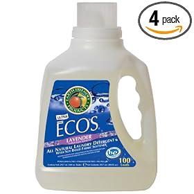 Earth Friendly Products Ecos Liquid Laundry Detergent, Lavender, 100-Ounce Bottle (Pack of 4)