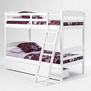 Woodcrest Kinsley White Twin over Twin Bunk Bed + 2 Free Mattresses! - WCM525