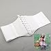 Stylish Vintage Stretchy Faux Leather Wide Waist Belt Corset White