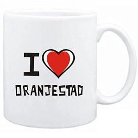 Mug White "I love Oranjestad " Capitals