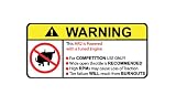 Toyota MR2 Tuned Engine No Bull, Warning decal, sticker