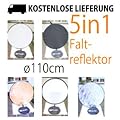 5in1 Faltreflektoren Set - 110cm � - gold, silber, schwarz, wei� und Diffusor - Studiozubeh�r