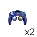 Eaxus-Lot de 2 Manettes de Jeu Analogiques et Vibrantes - Bleue - Console GC Nintendo GameCube Wii