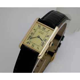 Vintage Antique watch: Pre-owned Mens Cartier Watch Vermeil Tank Champagne Dial Swiss Manual Wind... by Cartier