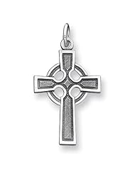 Solid Sterling Silver Celtic & Iona Antiqued Cross Pendant