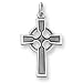 Solid Sterling Silver Celtic & Iona Antiqued Cross Pendant