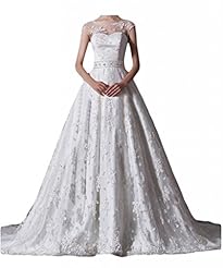 Lace-Up Beaded 2015 Cap Sleeves Natural   Waistline Satin Floral Print Wedding Dress 