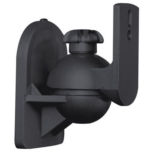 Pan/Tilt Adjustable Stereo Surround Speaker Wall Mount Brackets (Indoor/Outdoor) - BLACK 2pcs