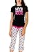 Juniors Live to Ride 2 Piece Pajama Set with Heart Capri Pants