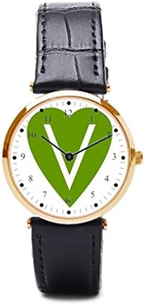 LeynaTGreen Vegan Heart Inch Leather Watch Brown Leather Watch Band Vegetarian Veg Vegan Custom Leather Watch Straps