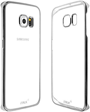 Impsl Galaxy S6 Edge Case, Italk [Slim Fit] Metal Clear [Shining Edge] For Galaxy S6 Edge [Crystal Clear] Clear-Silver