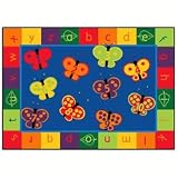 123 ABC Butterfly Fun Rectangle Rug 5'5'' x 7'8'' by Carpets for Kids