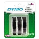 DYMO Embossing Tape - Glossy vinyl labels - black - Roll (3/8 in x 9.8 ft) - 3 Rolls
