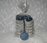 100% Beeswax Candles - 24 Tea-Light Candles in BLUE - Metal Cups