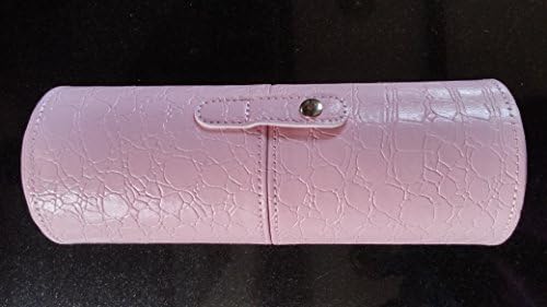 Makeup Brushes Case, Luxury Leather, 8 Inch Long, 3 Inch Diameter, Makeup Brush Travel Case (PINK)