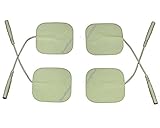 24 x High Quality Square Long-Life Tens Machine Self-Adhesive Hypoallergenic Electrodes Tens Pads with 2mm Standard Connectors (6 Packs of 4)