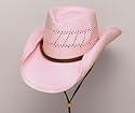 Pink Crushable Straw Cowboy or Cowgirl Hat, Large/XLarge