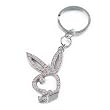Playboy Pink Rhinestone Silhouette Keychain Keyring