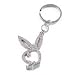 New Playboy Pink Rhinestone Silhouette Keychain Keyring