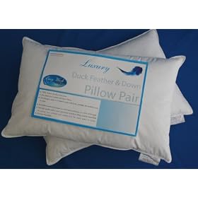 Homescapes - White Duck FEATHER AND DOWN Pillow PAIR - Department Store Quality - Anti Dust Mite - Wash at Home Range - Soft firmness