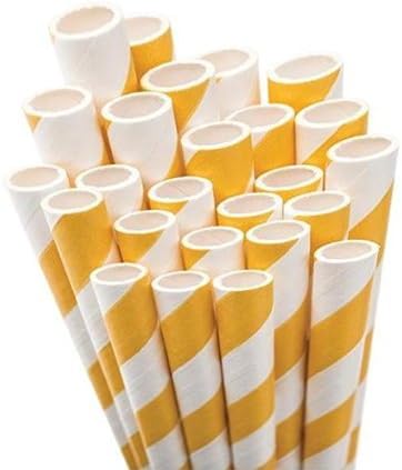 Paisley Colors Lt Yellow Paper Drinking Straws - Made in the U.S.A